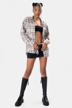 Adika Clothing Slash Oversize Plaid Shirt