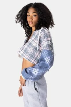 Discount ⭐ Adika Pie Hooded Cropped Button Down 👕 Shirt OUTLET 🎁 7 Adika Pie Hooded Cropped Button Down Shirt OUTLET