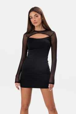 Adika Jagger Mesh Shrug Mini Dress
