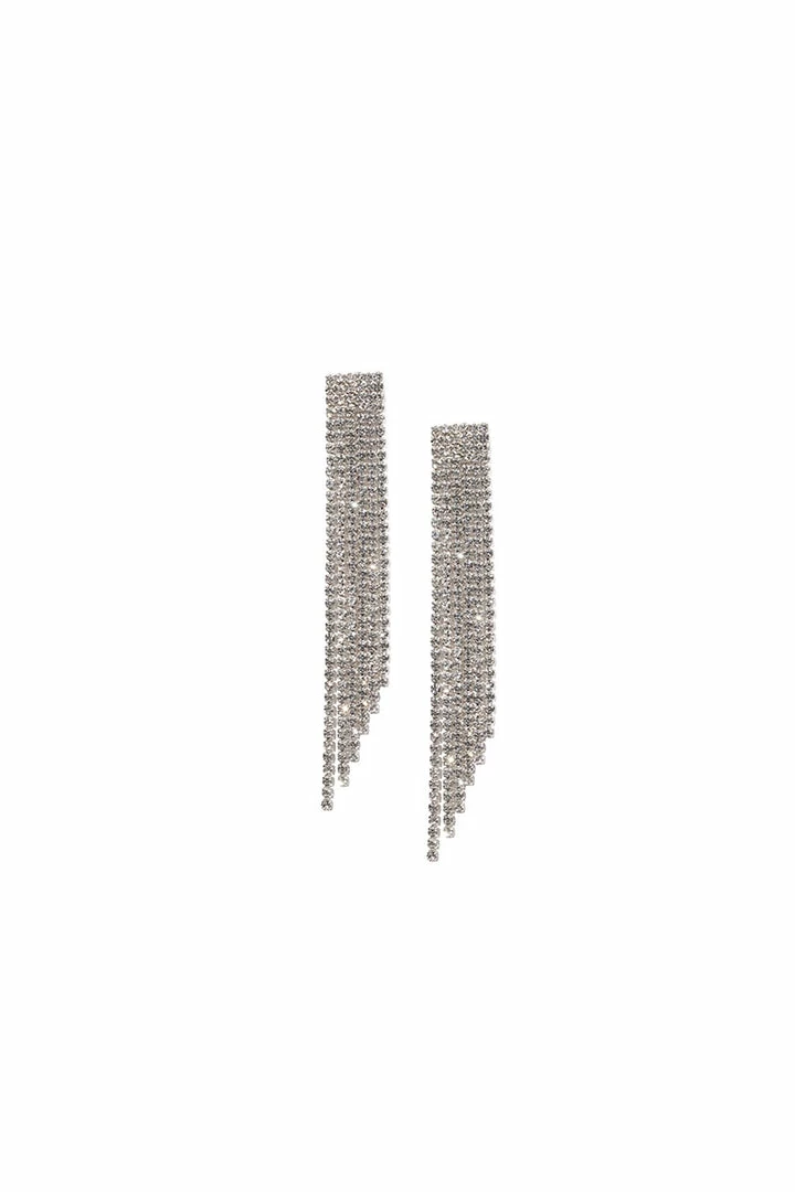 Hot Sale ⭐ Adika Accessories Silver Crush Rhinestones Earrings 😉 1 Adika Accessories Silver Crush Rhinestones Earrings