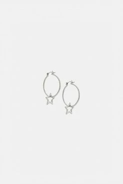 Adika Accessories Mercury Hoop Earrings With Charm