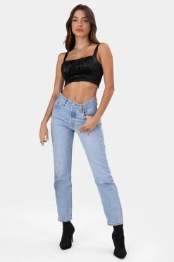 Adika Slick Satin Finish Crop Top