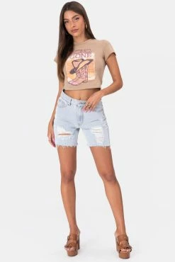 Adika Basil Ripped Denim Shorts