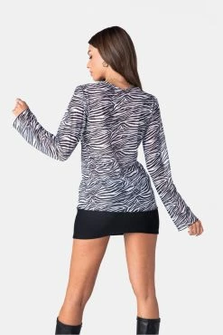 Adika Wild Tie-Front Mesh Top