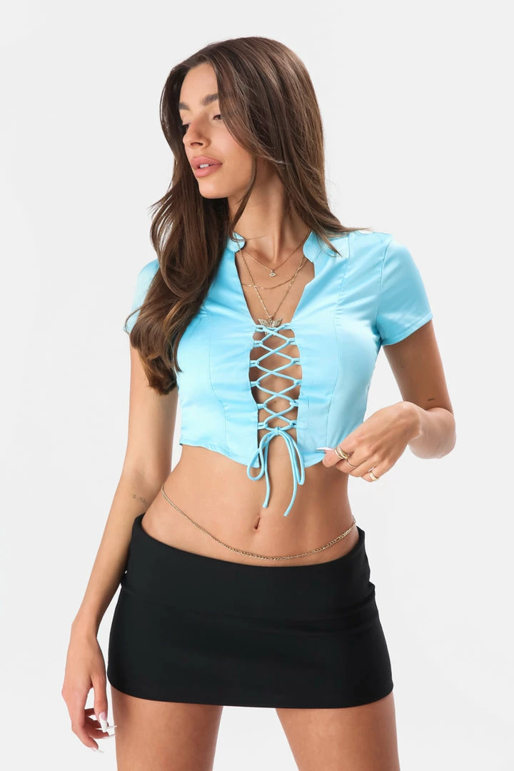 Flash Sale 👍 Adika Clothing Tolson Lace-Up Cropped Blouse ✨ 1 Adika Clothing Tolson Lace-Up Cropped Blouse