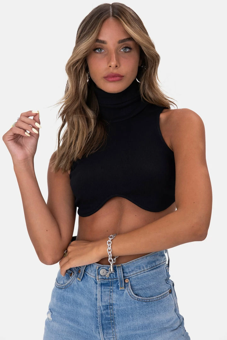 Promo ❤️ Adika OUTLET Mars Turtleneck Ribbed Crop Top 🤩 1 Adika OUTLET Mars Turtleneck Ribbed Crop Top