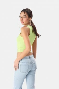 Best Pirce 👏 Adika Notting Lace-Up Ribbed Top Clothing 🥰 10 Adika Notting Lace-Up Ribbed Top Clothing