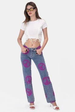 Adika Peace-Out Graffiti Print Jeans | STRAIGHT Clothing
