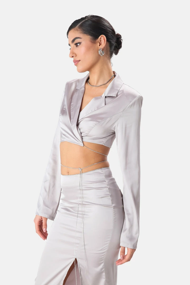 Brand new 🎁 Adika Gardner Satin-Finish Rhinestone Chain Top ✔️ 3 Adika Gardner Satin-Finish Rhinestone Chain Top