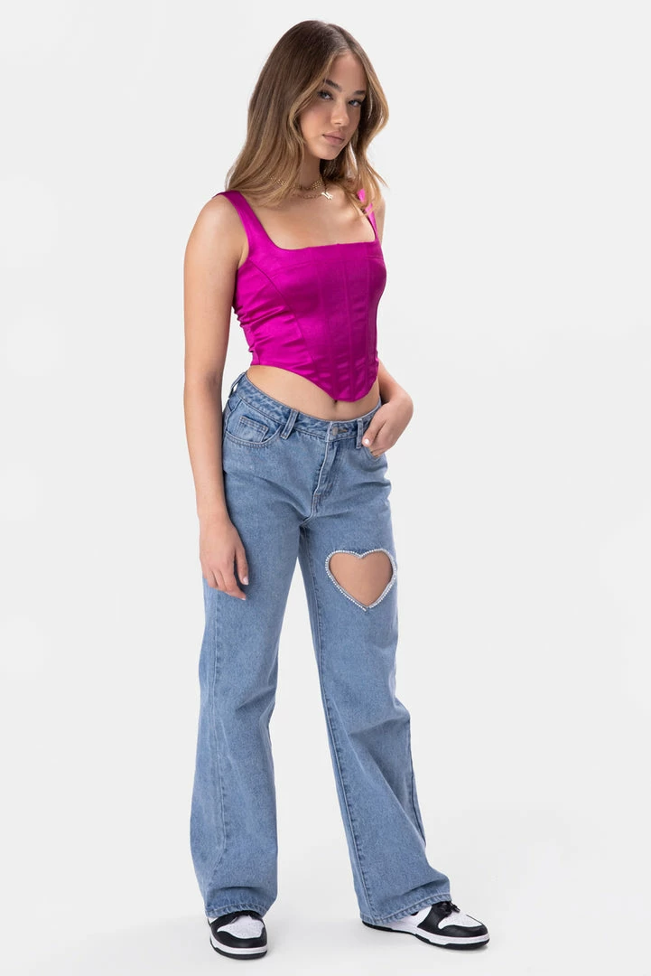 Buy ๐ Adika Houston Satin-Finish Corset Top Clothing ๐งจ 1 Adika Houston Satin-Finish Corset Top Clothing