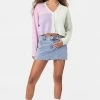 Adika Morello Color-Block Cropped Cardigan