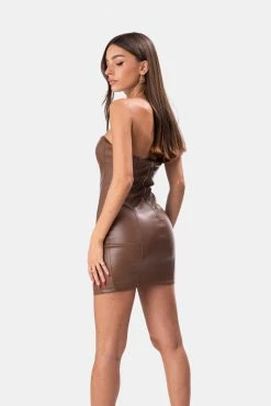 Adika Cezar Faux Leather Tube Dress