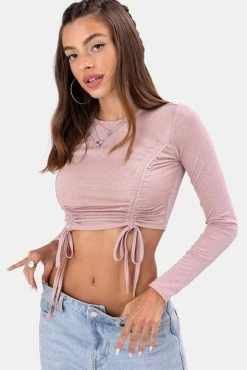 Adika Lurex Ruched Crop Top