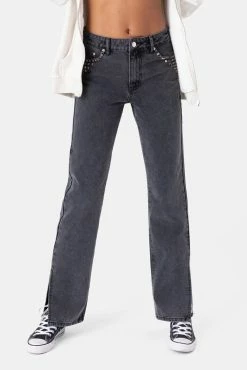 Best Pirce ๐ Adika Clothing Studs Side-Slit ๐ Jeans | STRAIGHT ๐ฏ 7 Adika Clothing Studs Side-Slit Jeans | STRAIGHT