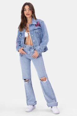 Adika LOVE Graffiti Denim Jacket Clothing