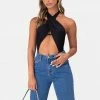 Adika Bronte Cross-Wrap Halter Bodysuit