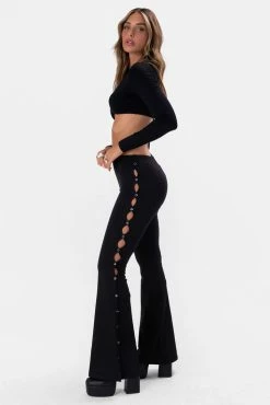 Adika Clothing Ziggy Side-Button Flared Pants