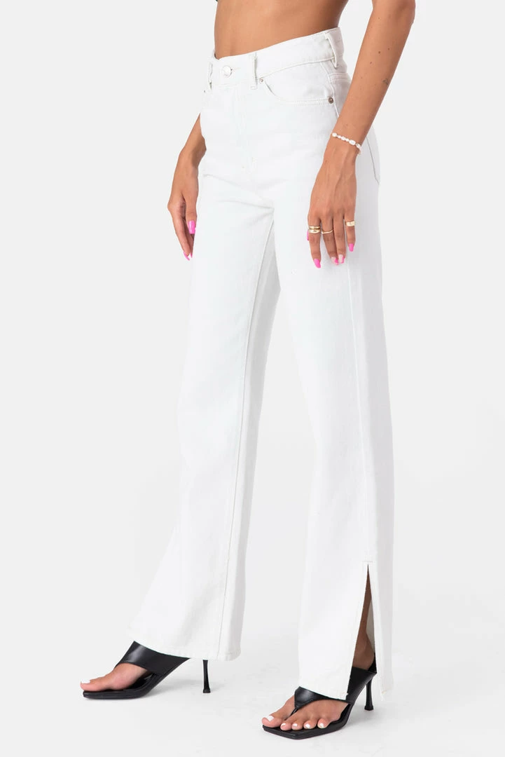 Hot Sale ⌛ Adika Elrod Slit-Hem Jenas | FLARE Clothing 👍 1 Adika Elrod Slit-Hem Jenas | FLARE Clothing