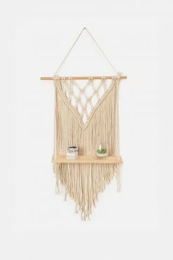 Adika Home Soul Macramรฉ Wall Hanging With Shelf