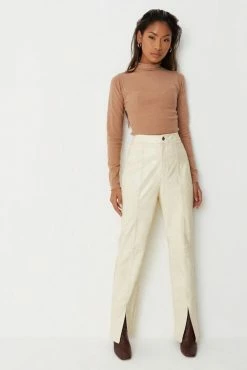 Adika Tops MISSGUIDED // Mock Neck Rib-Detail Knitted Top