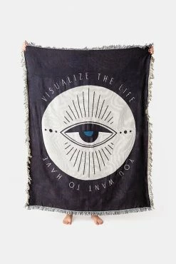 Adika VISUALIZE Fringed Throw Blanket Home