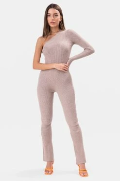 Adika OUTLET Sis One-Shoulder Rib Knit Jumpsuit