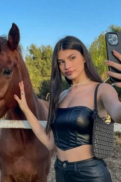 Adika Cody Faux Leather Corset Top