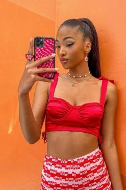 Adika Clayton Satin Finish Crop Top