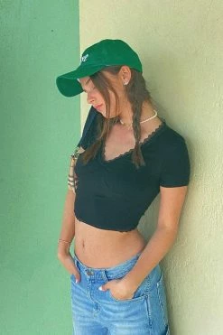 Best Sale ๐ Adika Hanson Lace-Trim Cropped Tee Clothing โจ 10 Adika Hanson Lace-Trim Cropped Tee Clothing